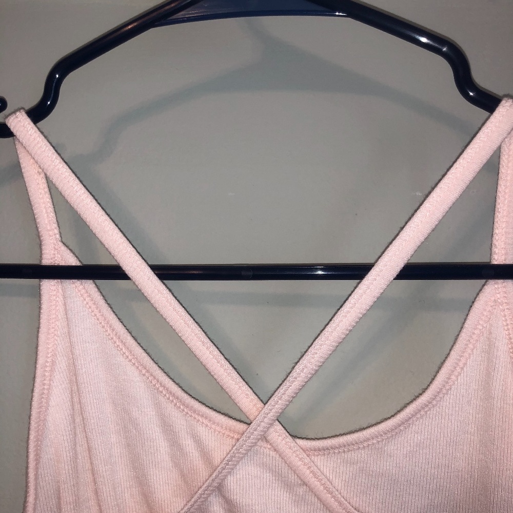 Light Pink Ribbed Tank Top - Picture 3 of 4